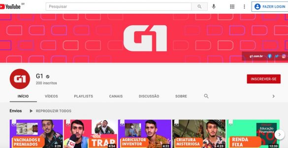 canal do g1 no YouTube
