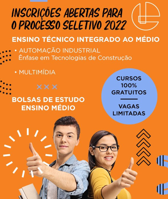 Inscrições abertas para cursos técnicos integrados