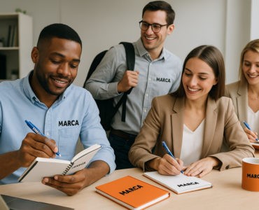 Material de escritório personalizado reforça branding