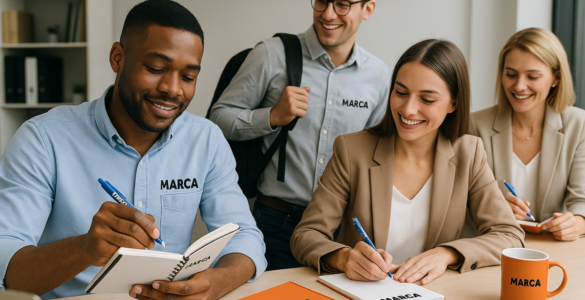 Material de escritório personalizado reforça branding