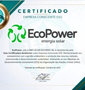 EcoPower é reconhecida com certificado ESG