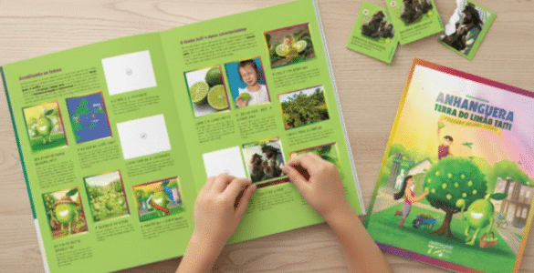 Álbum de figurinhas ensina história do Limão Taiti em Anhanguera-GO