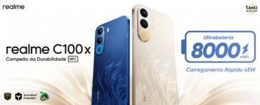 A realme lança C100x com bateria de 8.000 mAh no Brasil