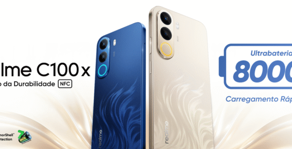 A realme lança C100x com bateria de 8.000 mAh no Brasil