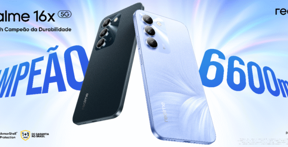Com bateria de 6.600 mAh, realme 16x 5G chega ao Brasil